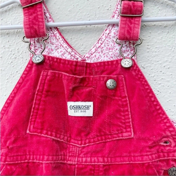 Oshkosh velvet red overalls Sz 18 months - Picture 2 of 6